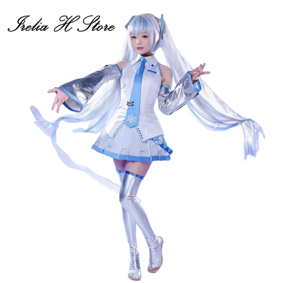 

{в наличии}Irelia H Store mi&ku Косплей Костюм снег mi&ku униформа jk платье женская рубашка юбка