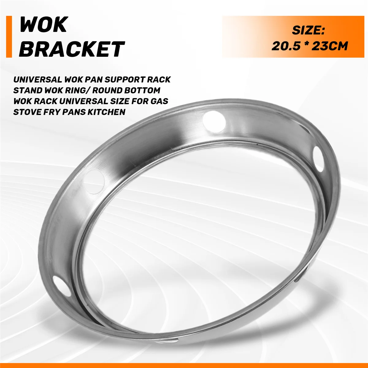 AA91 Universal Wok Pan Support Rack Stand Wok Ring/ Round Bottom Wok Rack Universal Size for Gas Stove Fry Pans Kitchen