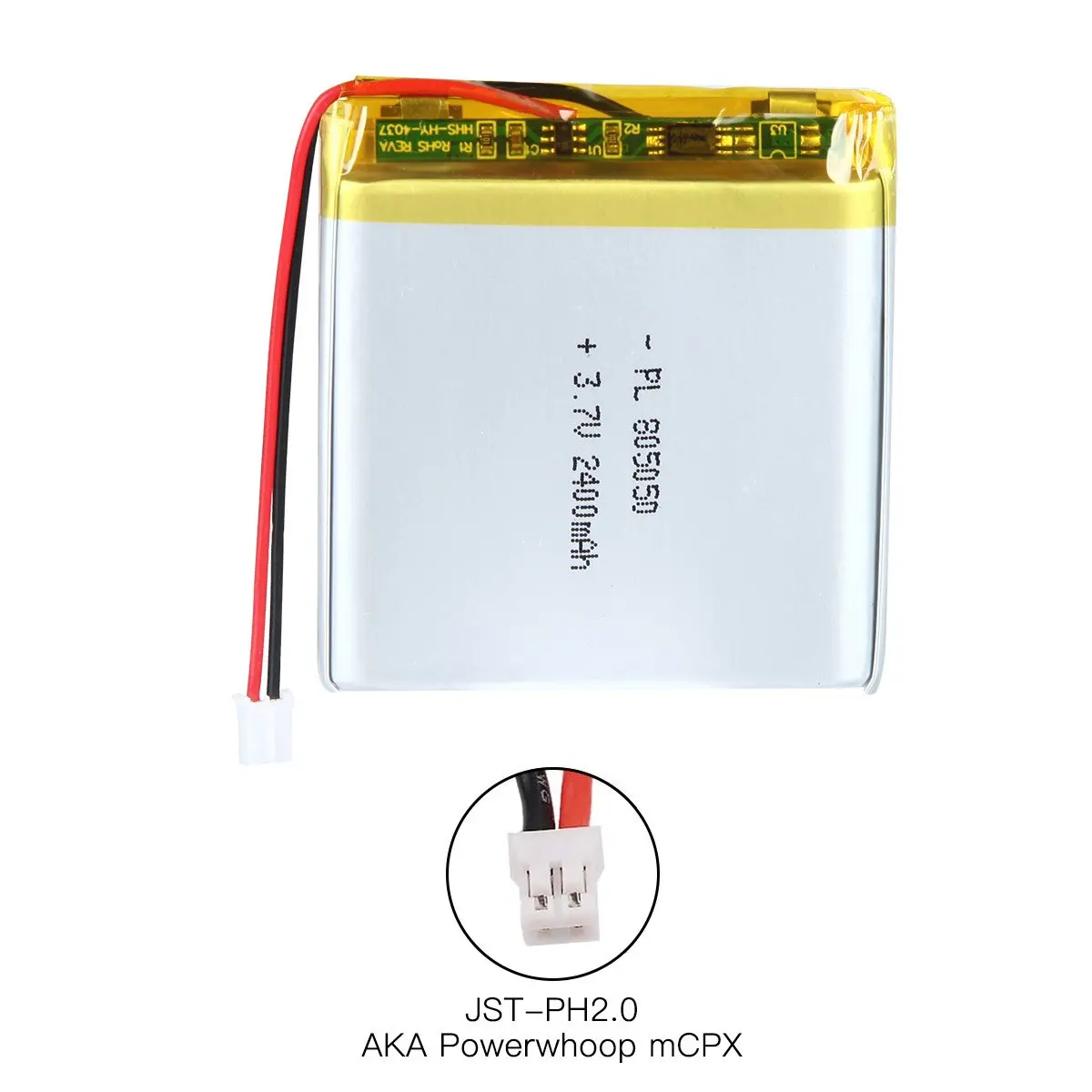 3.7V 2400Mah 805050 Oplaadbare Lipo Batterij Lengte 52Mm