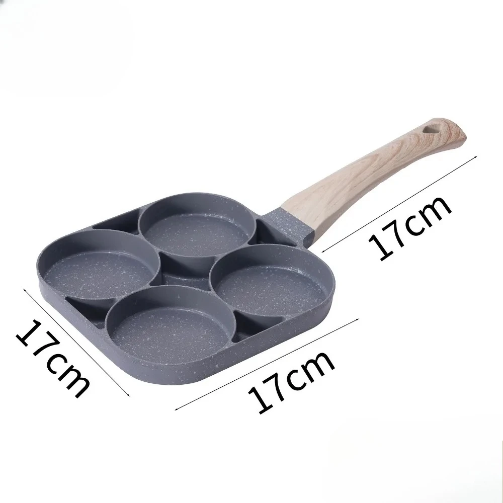 4hole Omelet Pan Frying Pot Thickened Nonstick Egg Pancake Steak Cooking Pans Hamburg Bread Breakfast Maker Induction Cookware