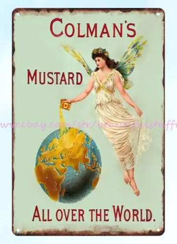 pub studio Colman's Mustard all over the world metal tin sign