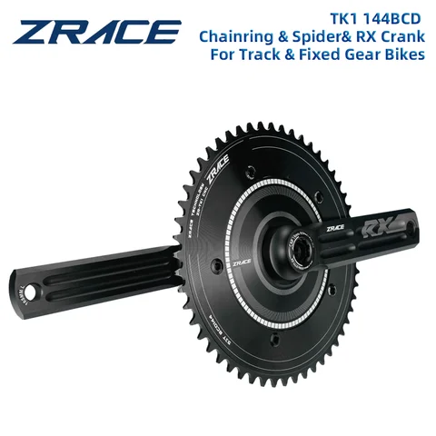 ZRACE RX Track Bike Fixed Gear Crankset 144BCD 46T-50T Chainset 165-175mm Crank Arm Cycling Parts