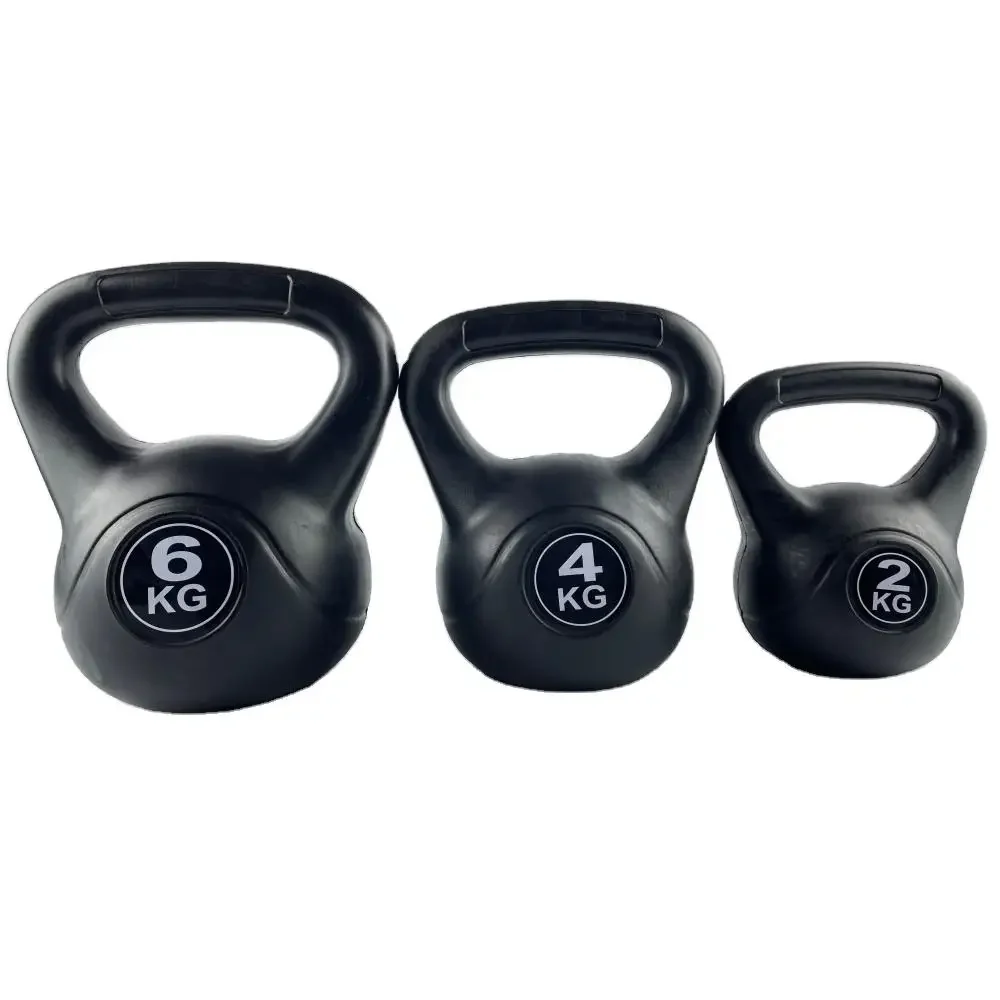 Wholesale Home Gym Black 2 4 6 8 10 12 Kg Fixed Kettle-bell Lady\'s Small Dumbbells Cement Plastic Kettlebell