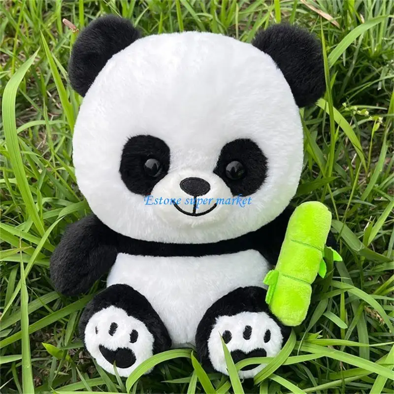 

090B Plush Pandas Stuffed Animal Bamboos Tube 10 Inch Height Sleeping Aids Gifts for Kids Adults Valentines Day