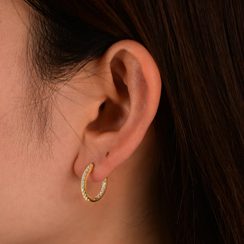 S925 Sterling Silver Vintage High-End Feel Diamond Embedded Earrings Women's Trendy Fashion Individual Ear Hook Ear Jewelry