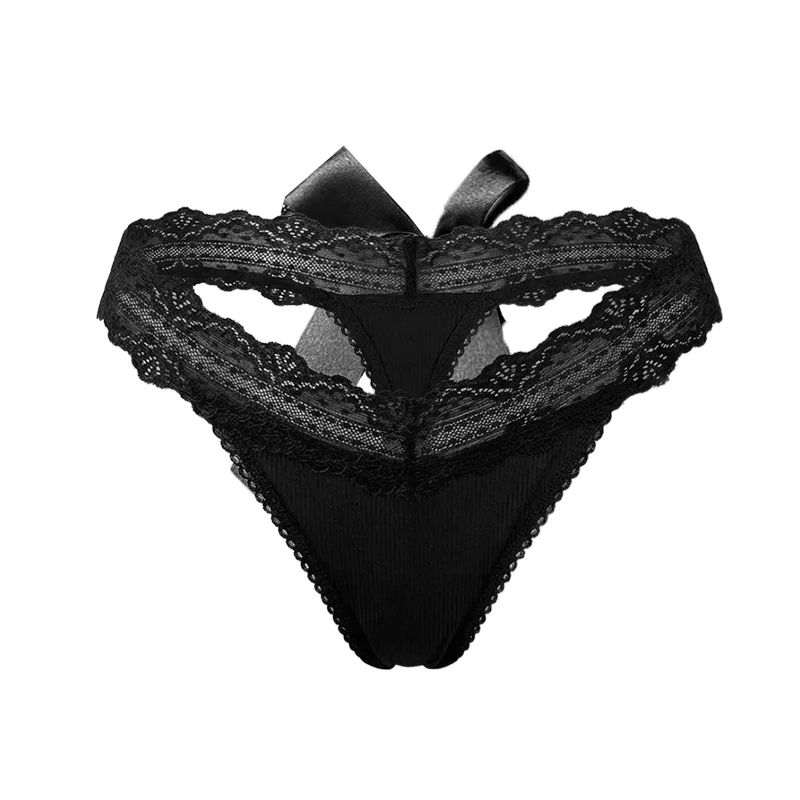 

Sexy Lace Women G-string Bow Decor Elegant Lady Thongs Breathable Comfortable Sexy Lingerie Women Panties