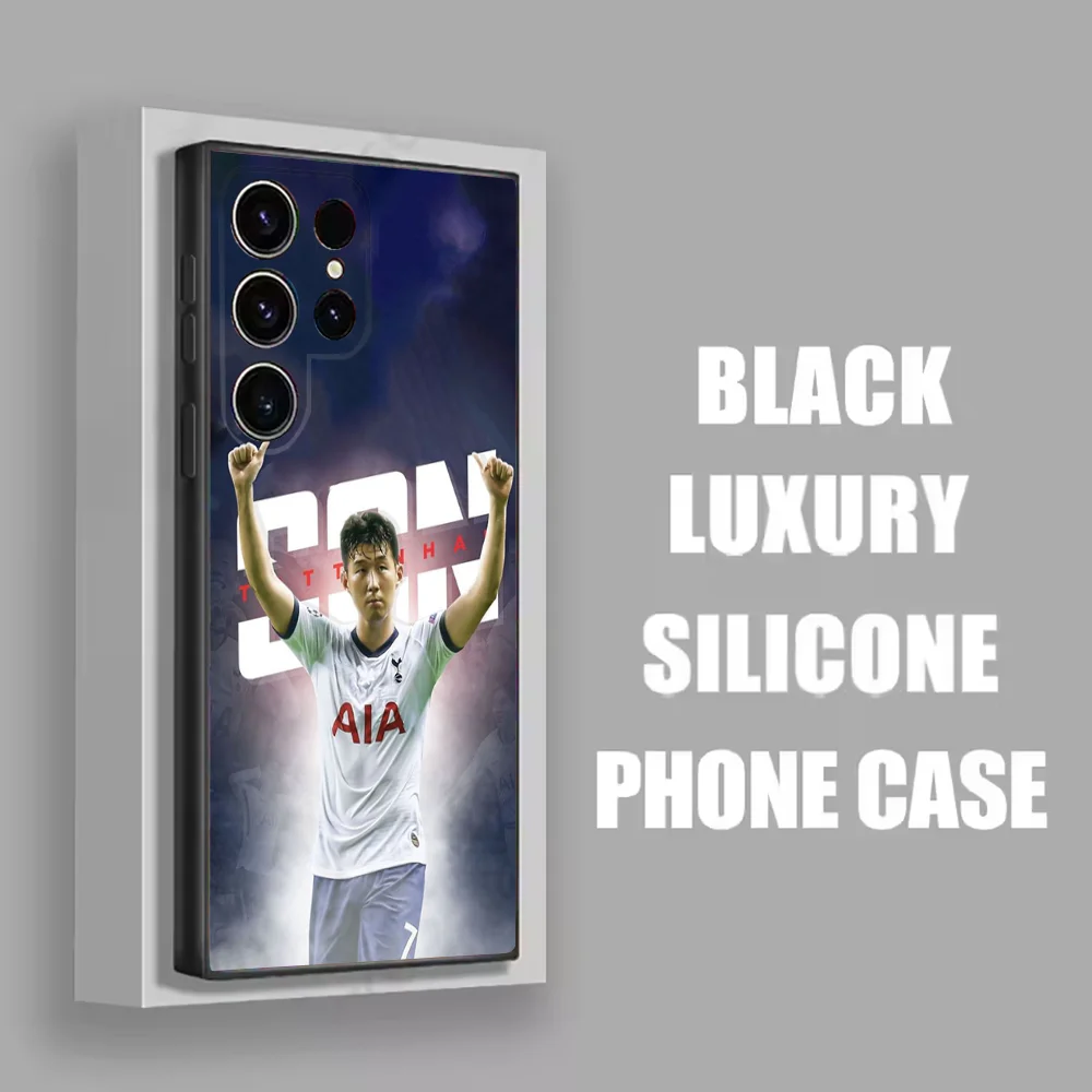 Korea Son H-Heung-mins Football Phone Case For Samsung S25,S24,S21,S22,S23,S30,Ultra,S20,Plus,Fe,Lite,Note,10 Black Soft Shell