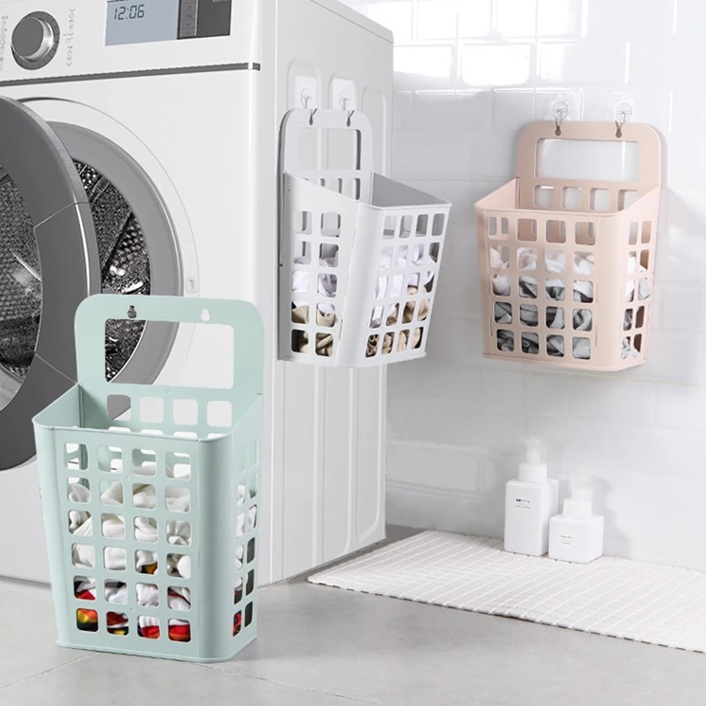 

Collapsible Laundry Hamper Plastic Storage Basket Foldable Organizer For Bathroom Bedroom Clothing