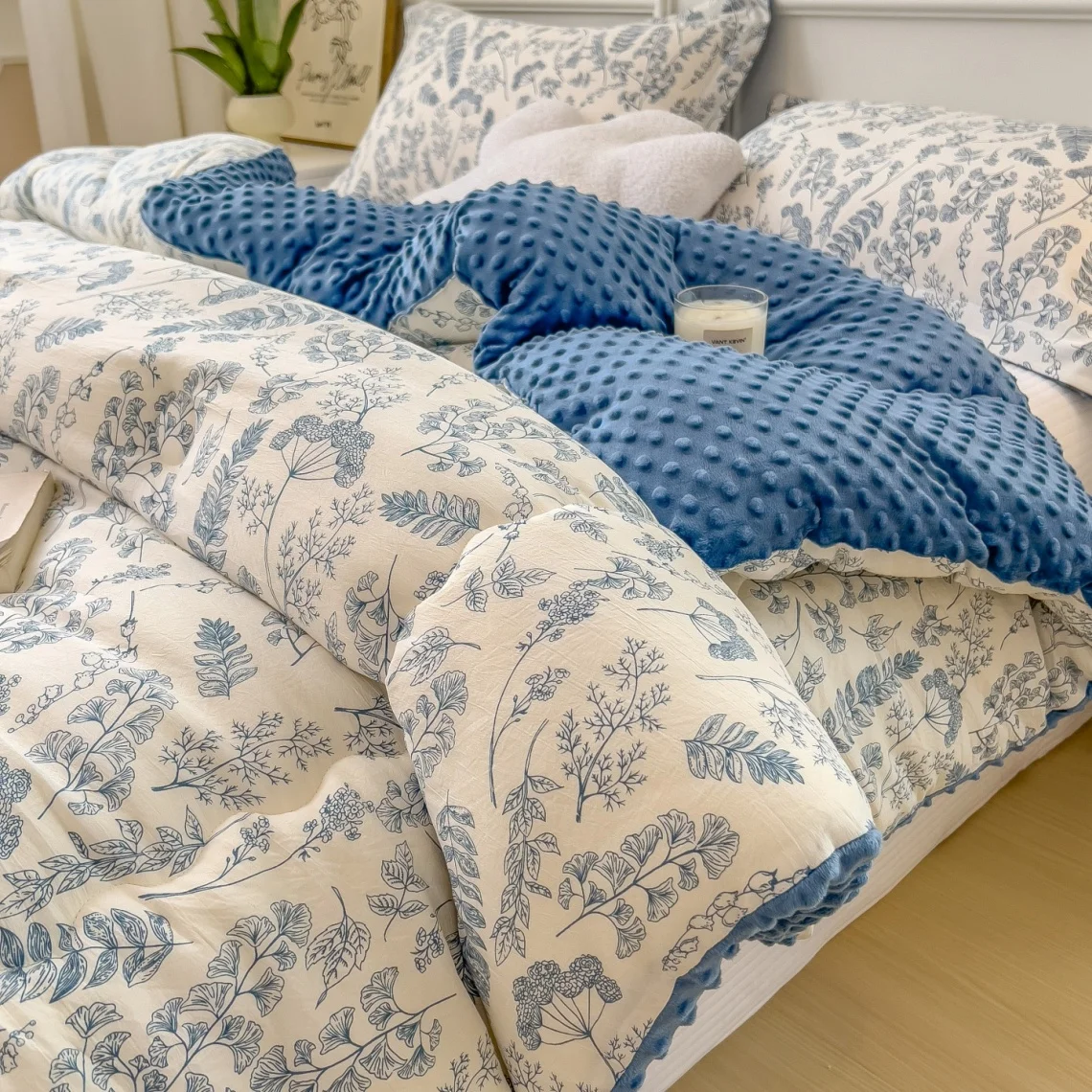 

Thi Warm Double Layer Bean Flannel Blanket Winter Quilt Children's Spring Autumn Single Dormi Cotton Cover Woolen Blanket