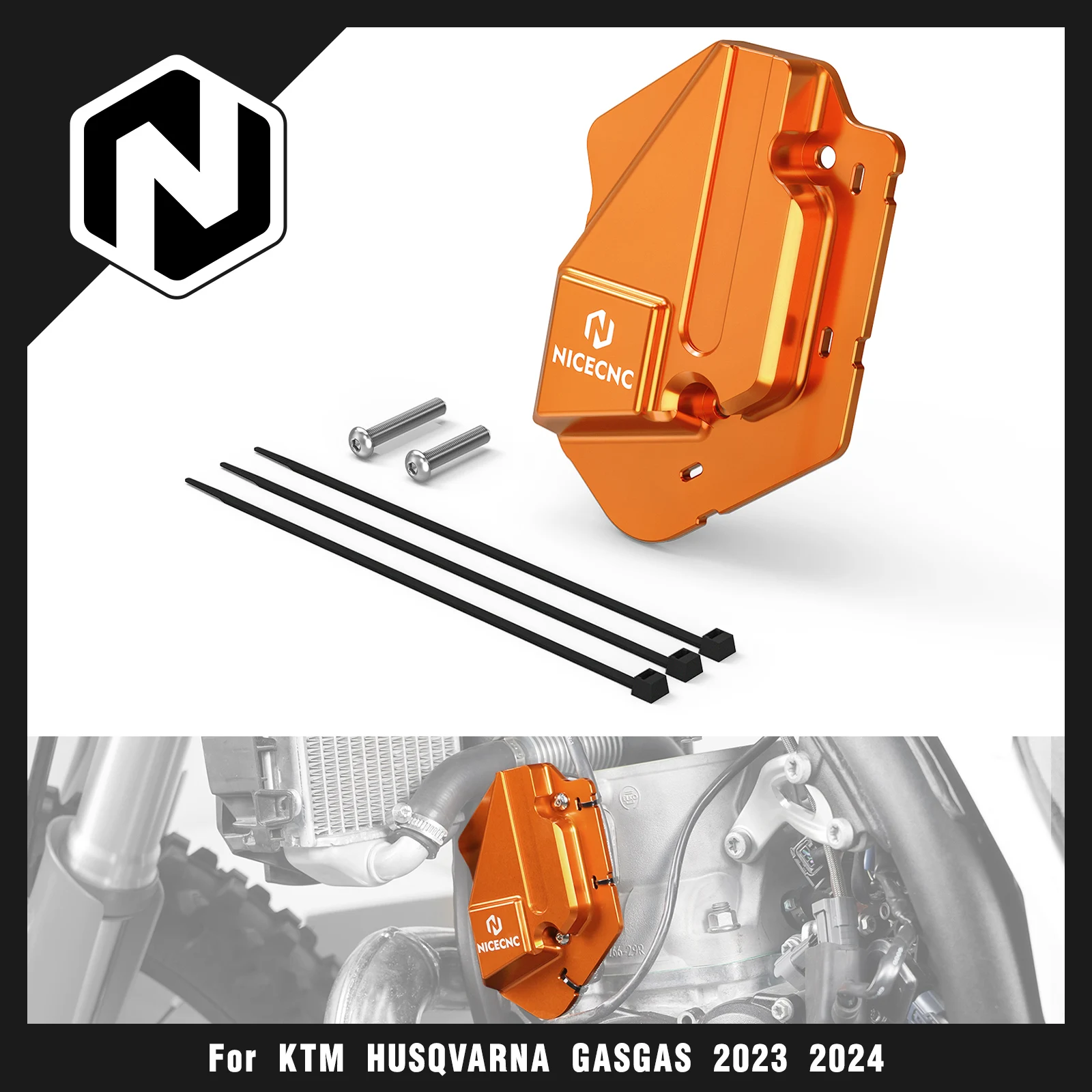 

NICECNC For KTM EXC 300 2024 Left Power Valve Cover Guard EXC 250 XCW 300 XC-W 250 2024 SX 125 SX250 SX300 XC300 XC250 2023-2024