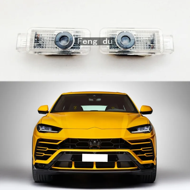 2pcs For LAMBORGHINI URUS AVENTADOR HURACAN GALLARDO Car HD No Fading LED Door Welcome Light Projector Ghost Shadow Light