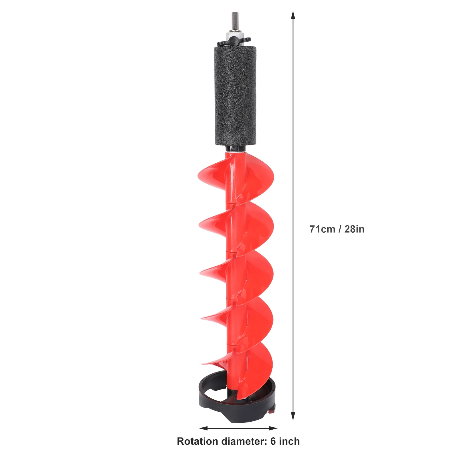 Ice Drill Auger Ice Auger Tool 28in Ice Auger Kit Nylon Drill Steel Cutter 6in Cutting Diameter Ice Drill Auger with Positioner