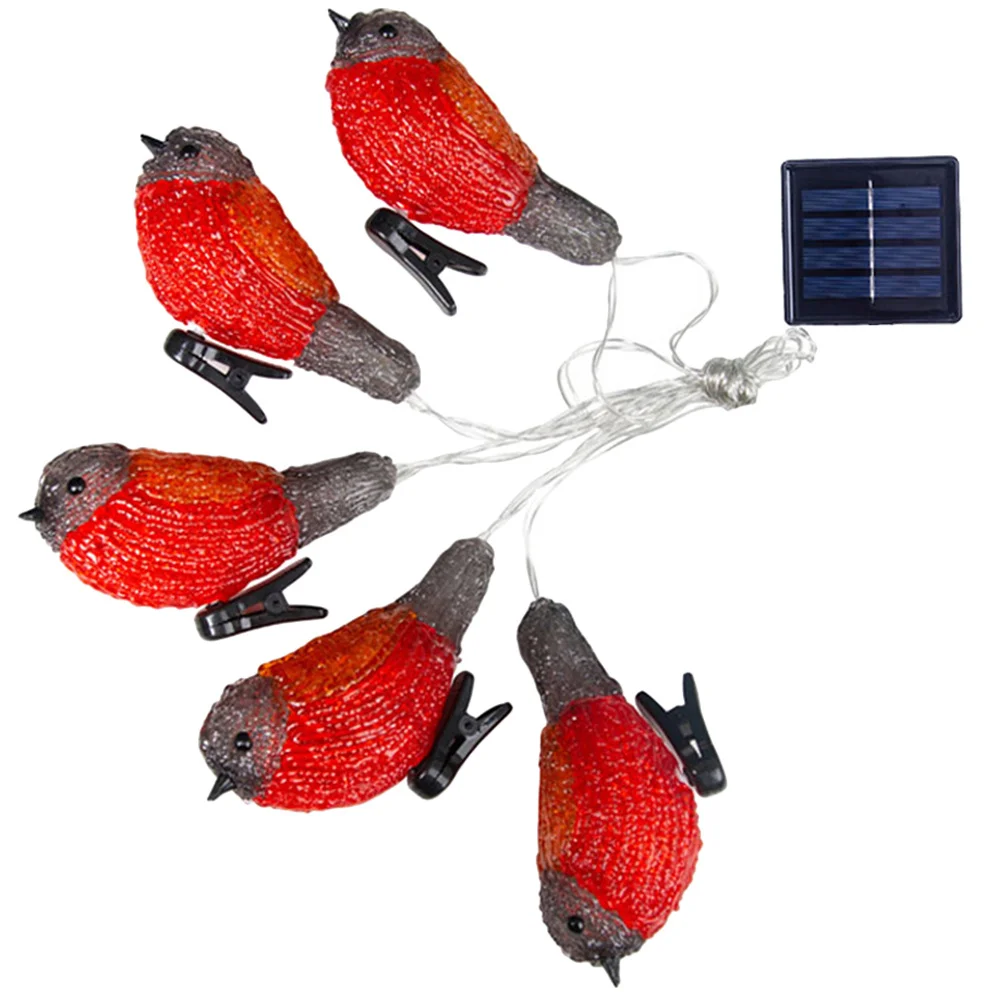 

1Set Solar Powered Robin Shaped LED Light String Warm Glow Outdoor Decoration for Garden Balcony Courtyard Party Festive Scene