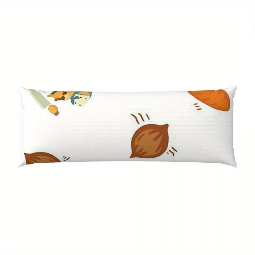 A Super Soft Long Pillowcase - 20*54 Inches / 50×137 Cm - Features a Double-Sided Printed Design, Made of 100% Polyester Fabric,