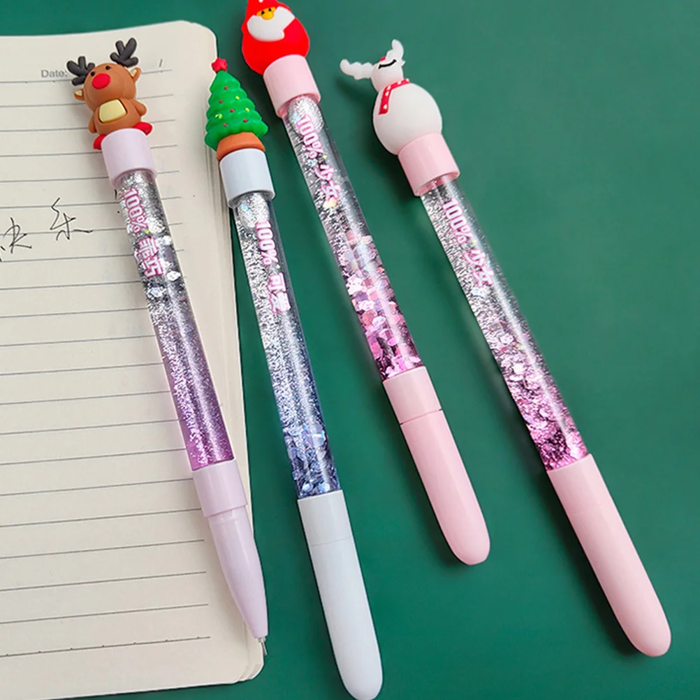 Bolígrafos de Gel con purpurina, suministros de papelería creativos de 0,5 Mm, bolígrafos de escritura con tema navideño para niños, estudiantes, escuela, dibujo de oficina, 8 Uds.