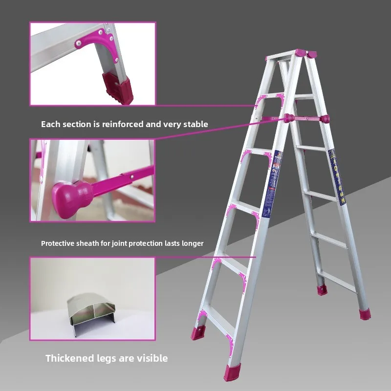 Multi-Function Folding Ladder, Adjustable Telescoping Aluminum Step Ladder for Indoor/Outdoor, Attic Access & Household Tasks
