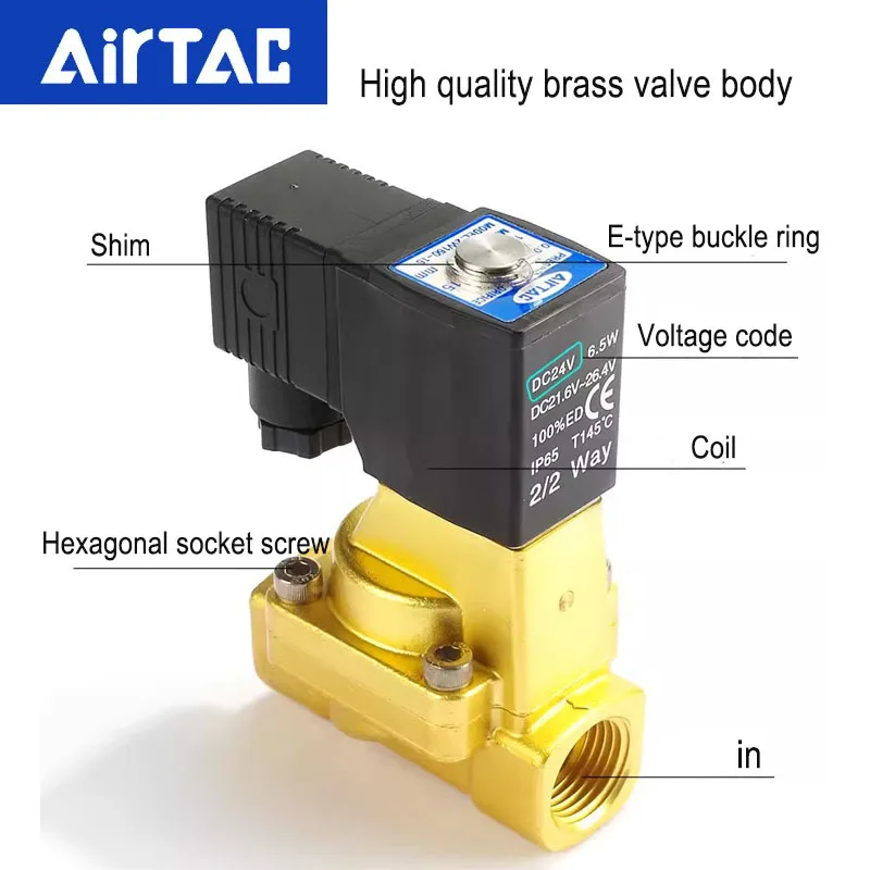 AirTAC Original Fluid Control Pilot Solenoid Valve 2W150-15 2W200-20 2W250-25