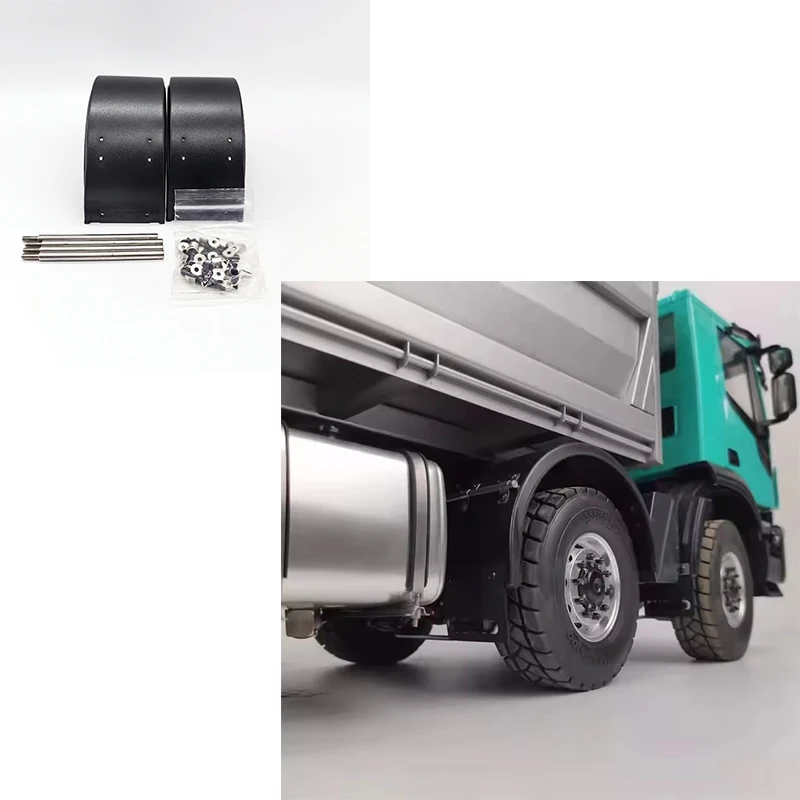 2 pára-brisas de plástico e capas contra poeira para RC 1/14 Tamiya Scania 770S Volvo Benz Arocs Man TGX caminhão basculante