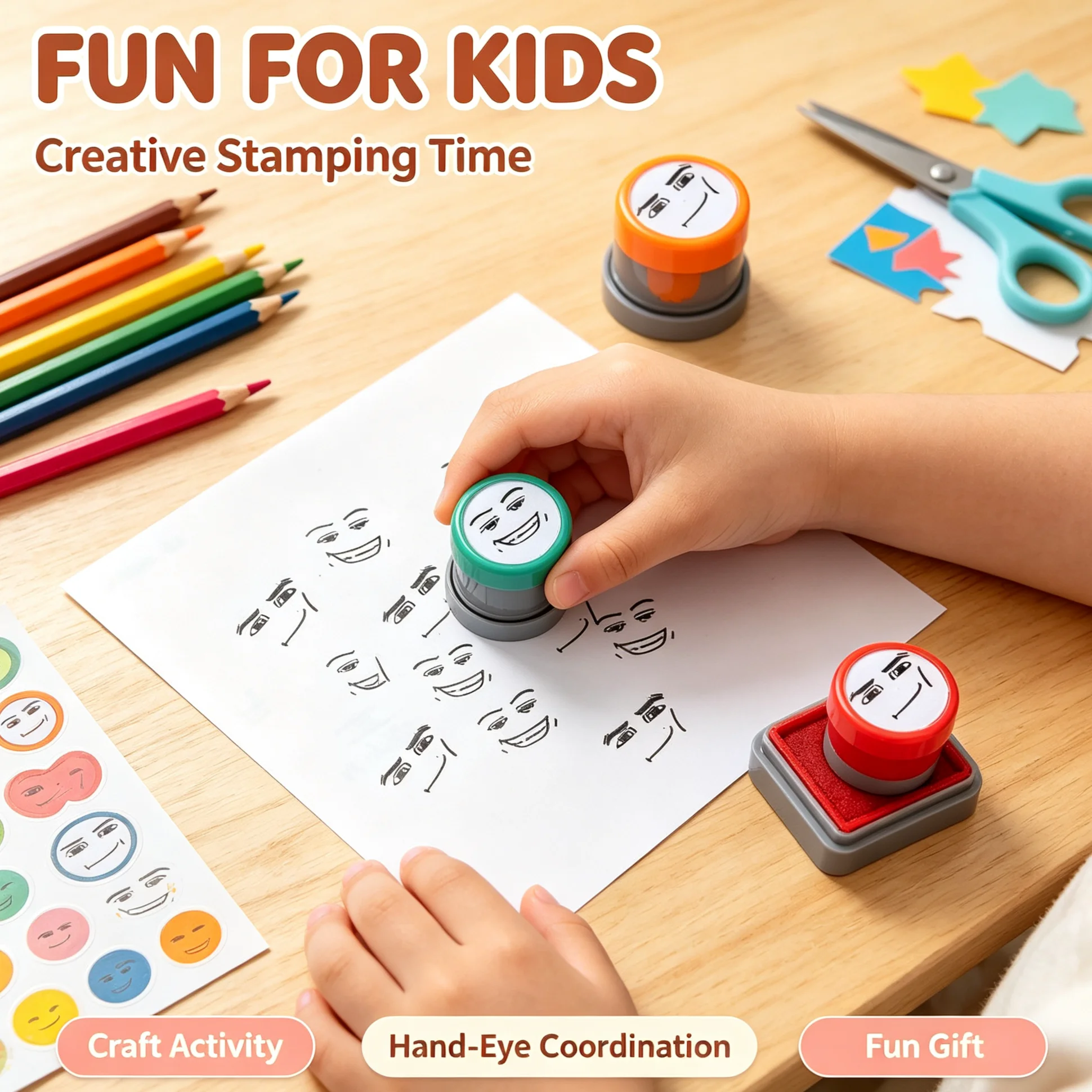 Cartoon Characters Funny Expressions Photosensitive Seal Peripheral Handbook Ink Stamp Interesting Anime Action Children Toys