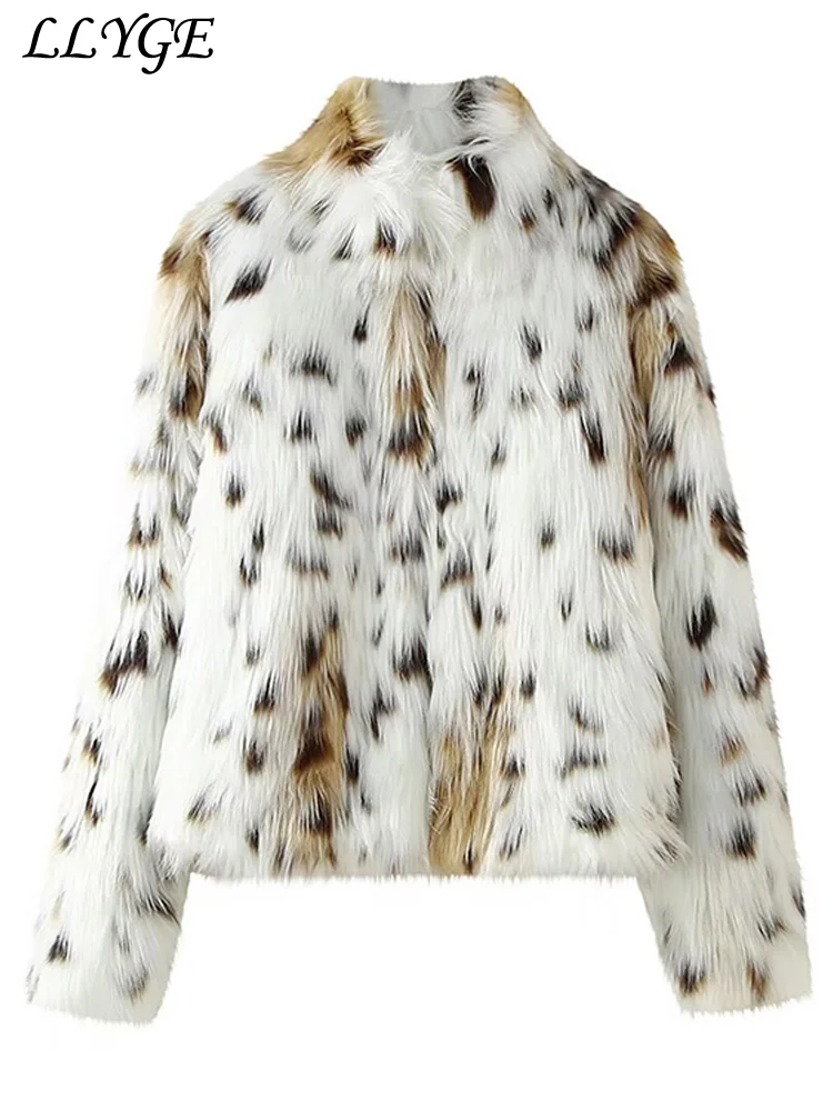 Cappotti di pelliccia sintetica leopardata donna cappotti di peluche larghi e spessi a maniche lunghe donna 2024 autunno inverno Lady Warm Street