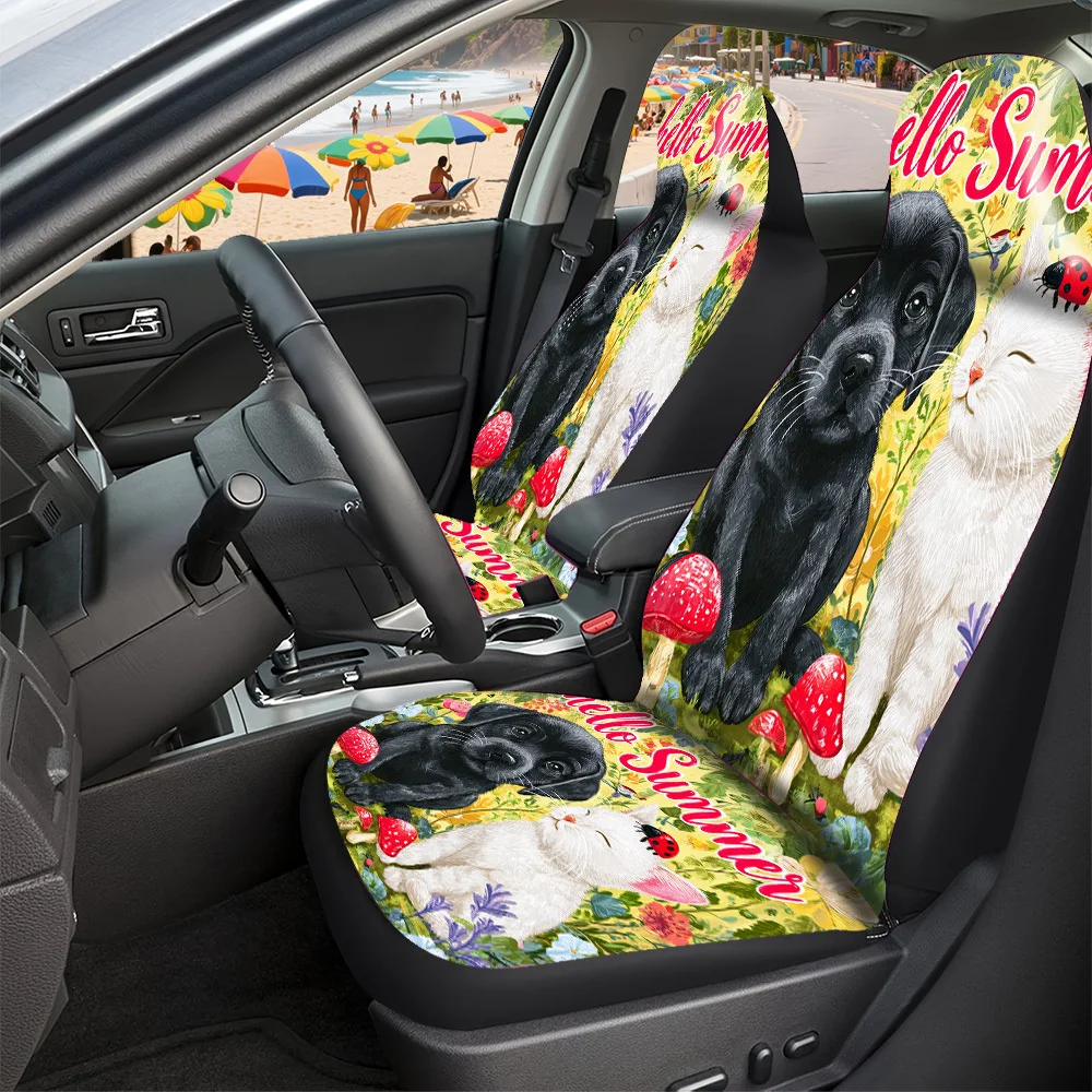2-5 Seat Set Car Seat Covers, Summer Animal Print Fit For Truck SUV Off-road Car Perfect Halloween Christmas New Year Easter Gi