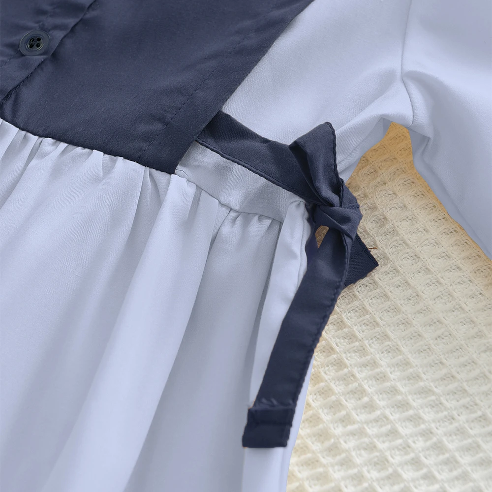 Bär Führer Schmetterling Knoten Farbe Blockiert Mädchen Kleider Herbst Neue Lange Ärmeln Revers Prinzessin Kleid Koreanische Version Kinder Kleidung – Detail 18