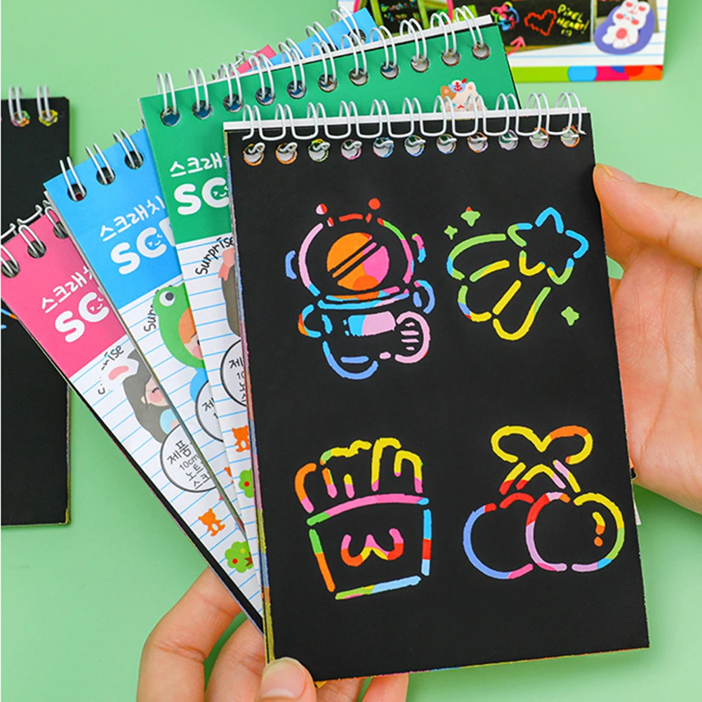 10 Sets of Kids DIY Colorful Scratch-off Art Painting Books Birthday Party Baby Shower Kindergarten Back-to-school Gift Prizes