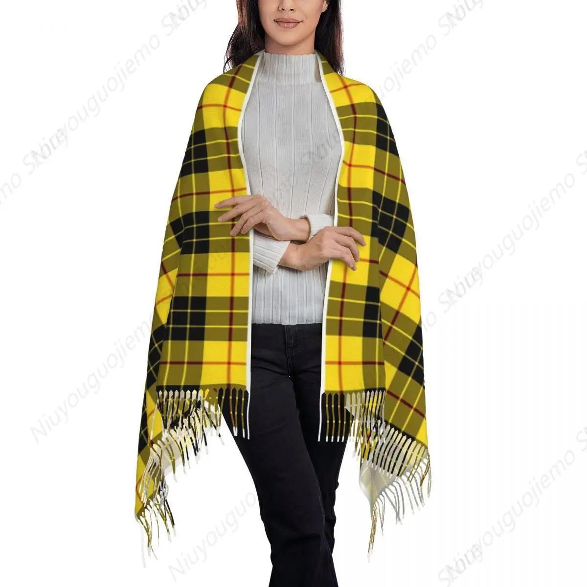 Clan MacLeod Tartan Scarf Tassel Scarves Women Soft Warm Shawls and Wraps Large Fall Winter Shawl Wrap