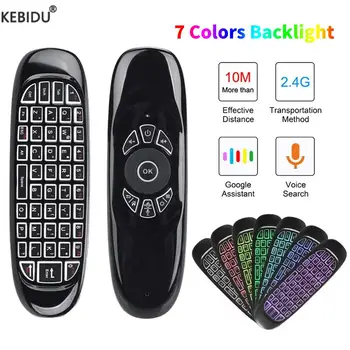 C120 에어 마우스 2.4G RF 스마트 리모컨, 다채로운 백라이트, 영어 무선 키보드, 안드로이드 스마트 TV 박스용
