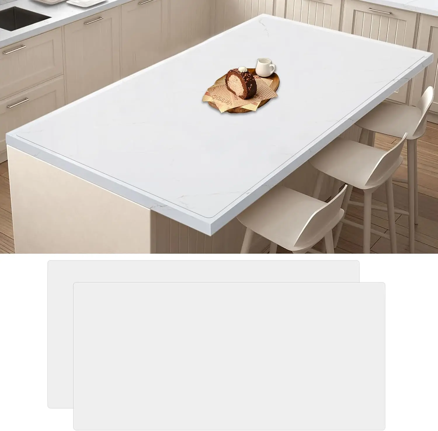 

2Pack Large Silicone Mats for Kitchen Counter, 48''x24''(120cmx60cm) Heat Resistant Mat for Kitchen Island, Waterproof