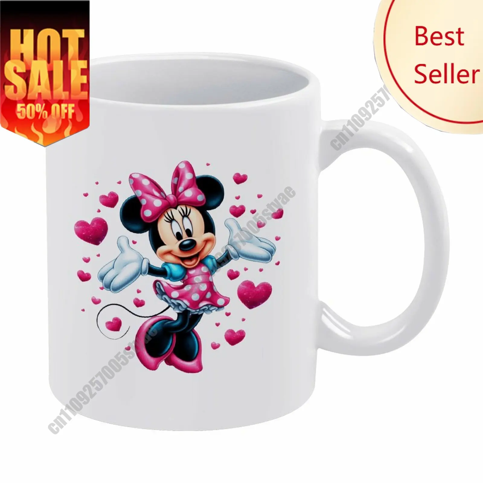 

Minnie Mouse Mug Disney Cartoon Customization Upload Your Own Image Logo Text Coffee Cup Holidays Birthday Ceramic Cup