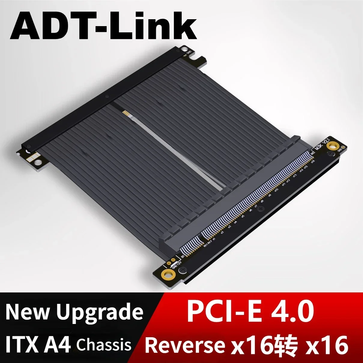 ADT New Mini Chassis PCIe 4.0 X16 Riser Cable RTX GTX Rx Graphics Card ITX A4 PC Case PCIE 4.0 Double Reverse GPU Extension Line