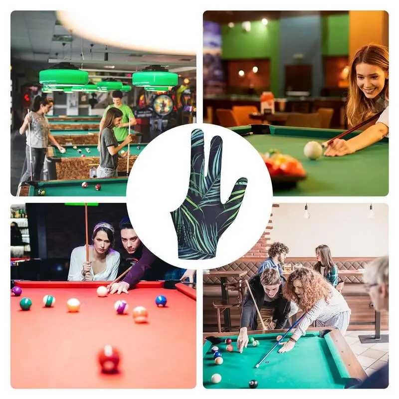 Gants de billard coordonnants à 3 doigts, accessoires de sport pour queue de billard/main droite