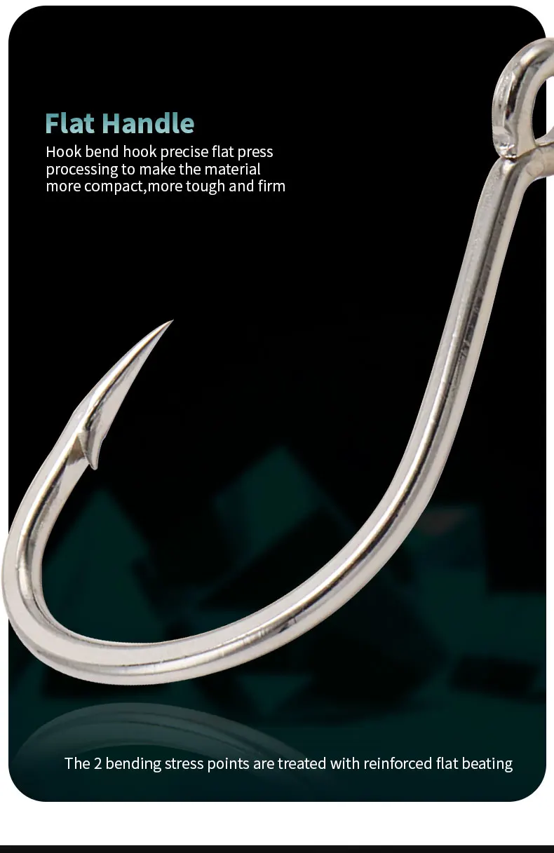 ZYZHE 7~10 Stück/Beutel Meeresangelhaken, Breitbauch-Fischhaken, Haken aus Hochkohlenstoffstahl, Slow-Jigging-Bootsangelhaken, Angelzubehör – Detail 5