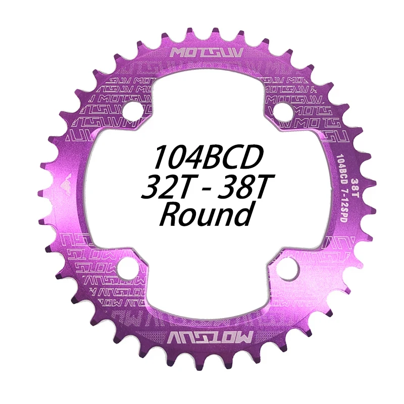 MOTSUV 104BCD Round Narrow Wide Chainring MTB Mountain Bike Bicycle 104BCD 32T 34T 36T 38T Crankset Tooth Plate Parts 104 BCD