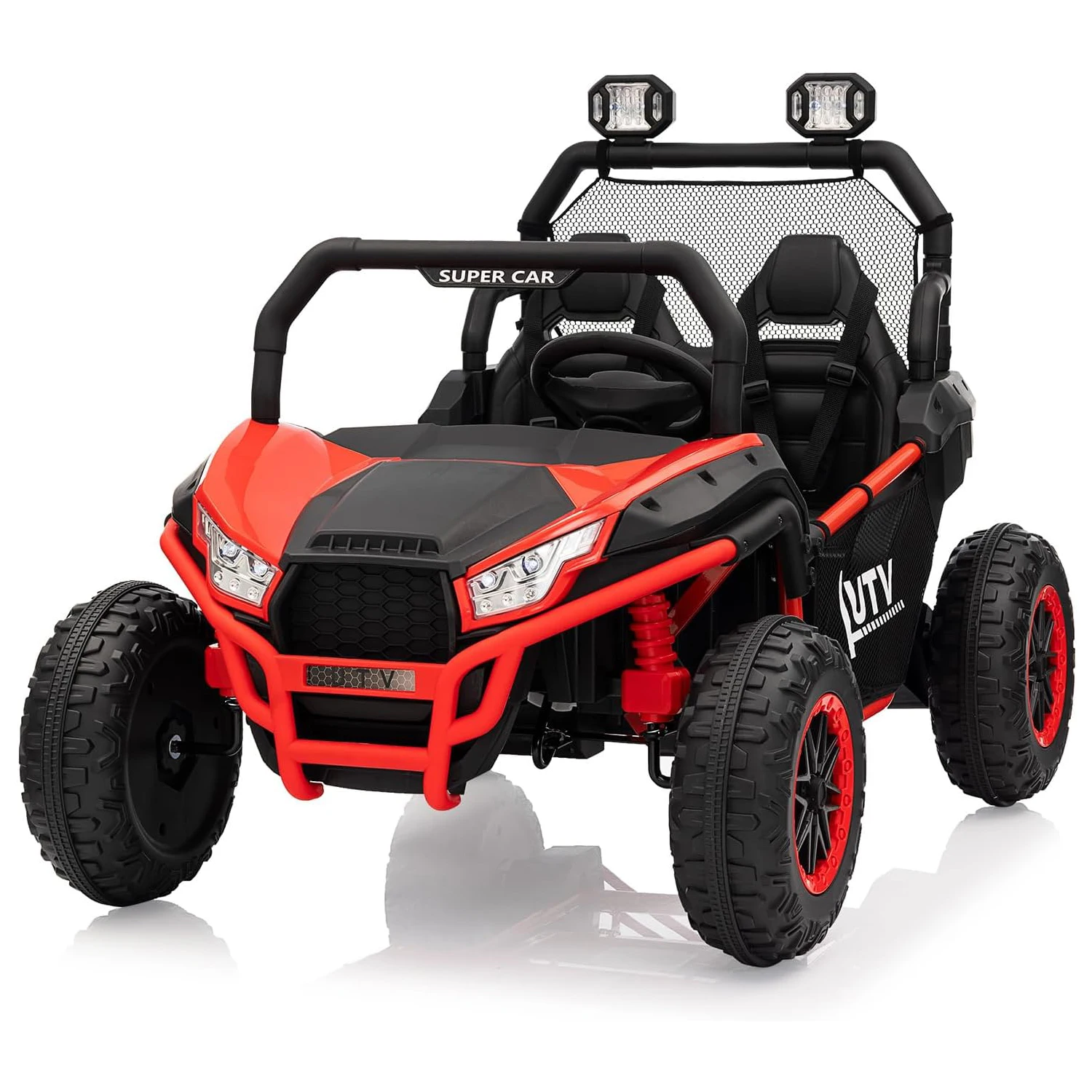 24V 2-Seater Ride on Car Electric UTV for Kids with Parent Remote Control 400w Motors 4.5MPH 4 Wheel Suspension Music Led Light