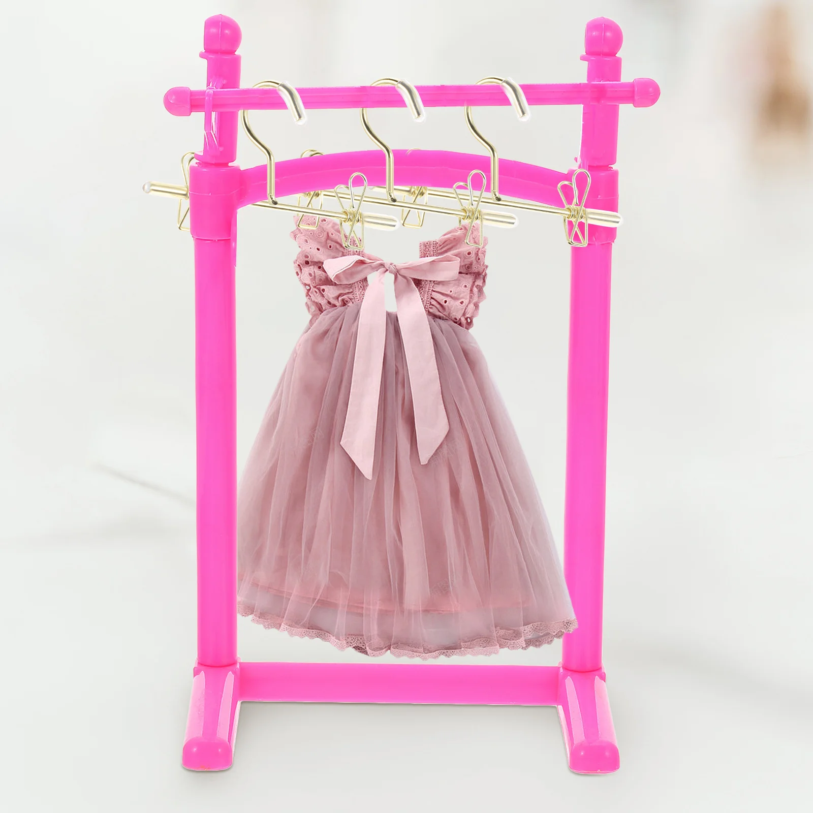 5-delige hanger kleerhangers mini-rek babyspeelgoed huis rekwisieten kleding kleine jurk kledingstuk delicaat