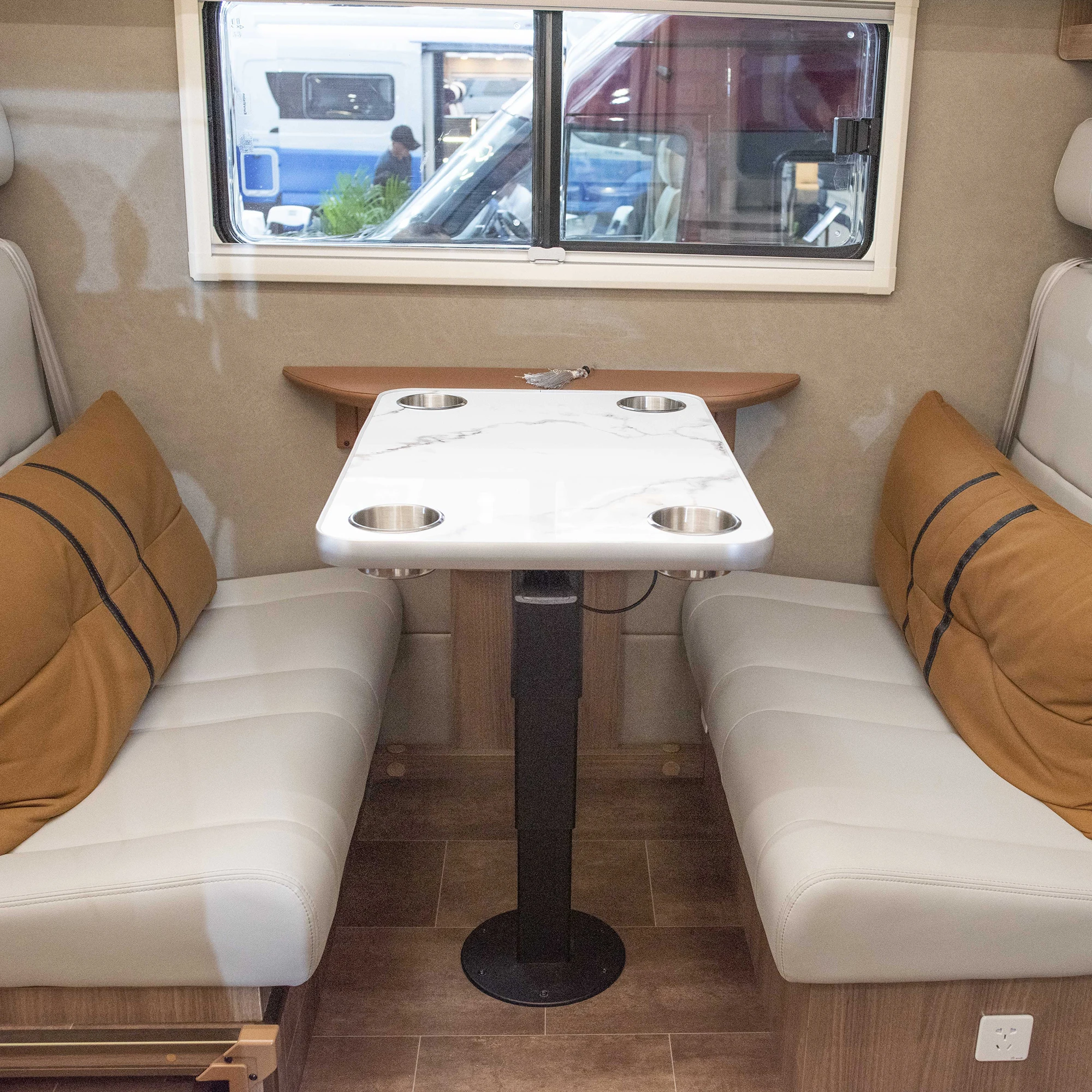RV Adjustable Pneumatic Lift RV Boat Table Seat Removable Aluminum Lightweight Black Table Leg