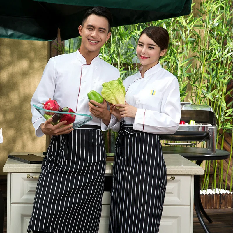 Französisch Westlichen Restaurant Koch Uniform Hotel Küche Küchenchef Kleidung Kleidung Chef Overalls Langarm Cs631