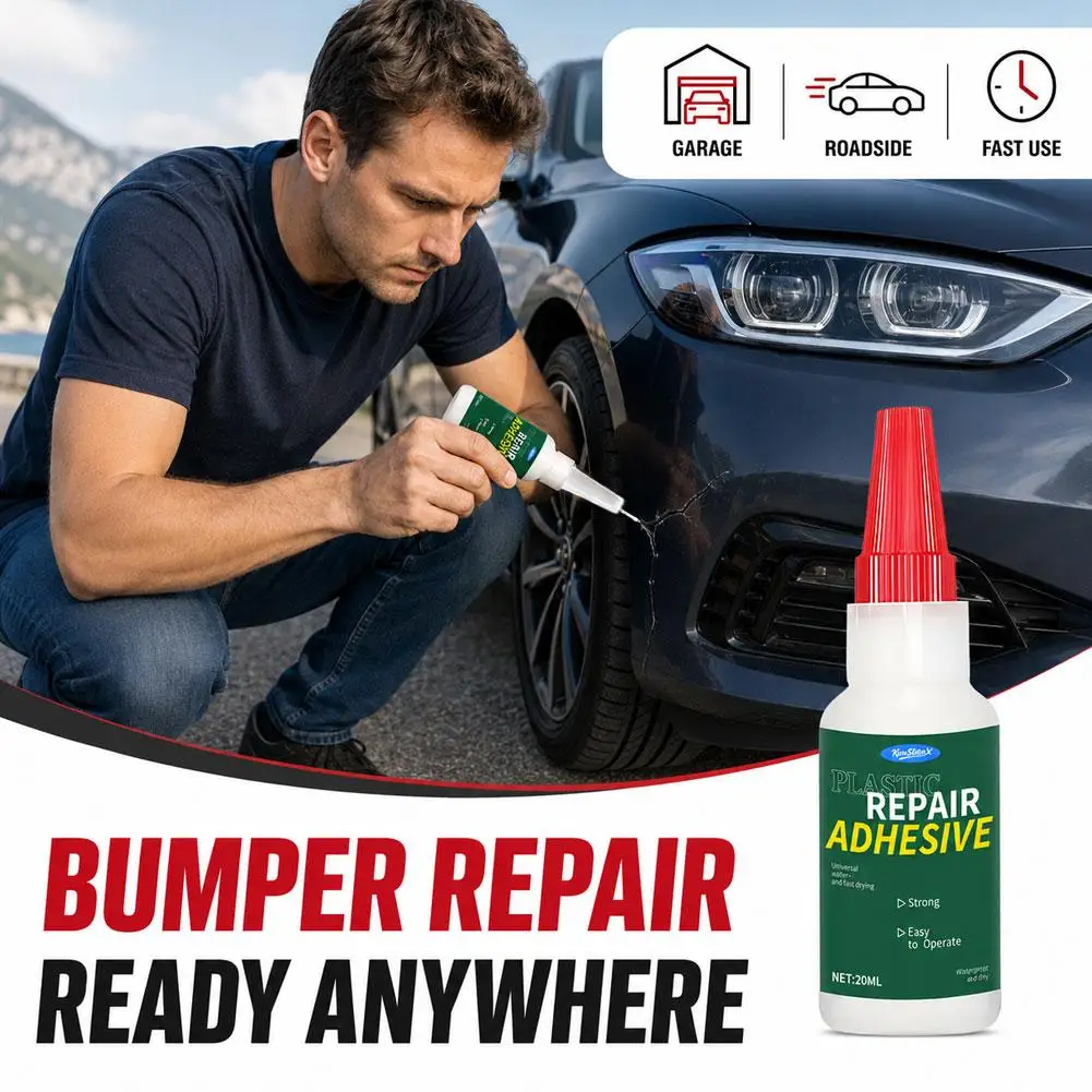 Automotive Headliner Repair Glue Translucent Bumper and Trim Adhesive Precision Nozzle Waterproof Heat Resistant for Car