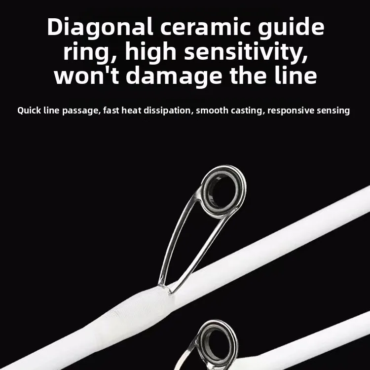 قصبة صيد من ألياف الكربون بتصميم منحني وبطيء الشد، هيكل صلب لصيد سمك القاروص والتراوت في البحر والشاطئ، خفيفة الوزن ومحمولة #4