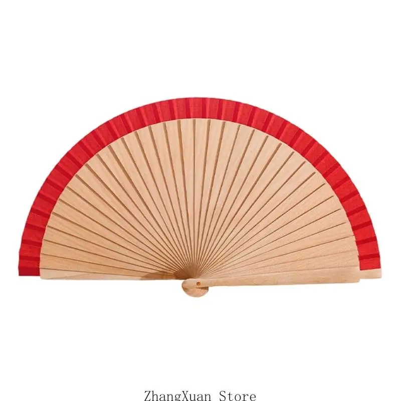 3XUF zusammenklappbarer Holzfächer, tragbarer, faltbarer Fächer, dekorativer Handfächer für Damen-Geschenk – Detail 10