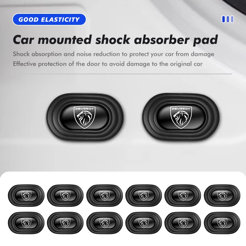 12pcs Car Door Anti-Collision Shock Absorber Protection Sticker For Peugeot 307 308 206 207 208 407 508 5008 106 107 205 4008