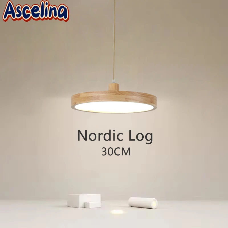 Imagem -02 - Modern Nordic Led Pendant Light Lâmpadas Penduradas para Sala de Jantar Quarto Cabeceira Cafeteria Luminárias Interiores Log 30cm