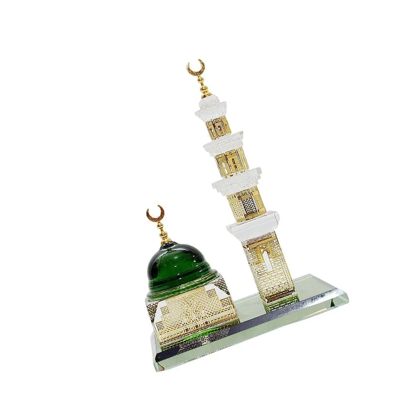Mosque Statue Decor Miniature Muslim Kaaba Islamic Figurine Home Car Statues