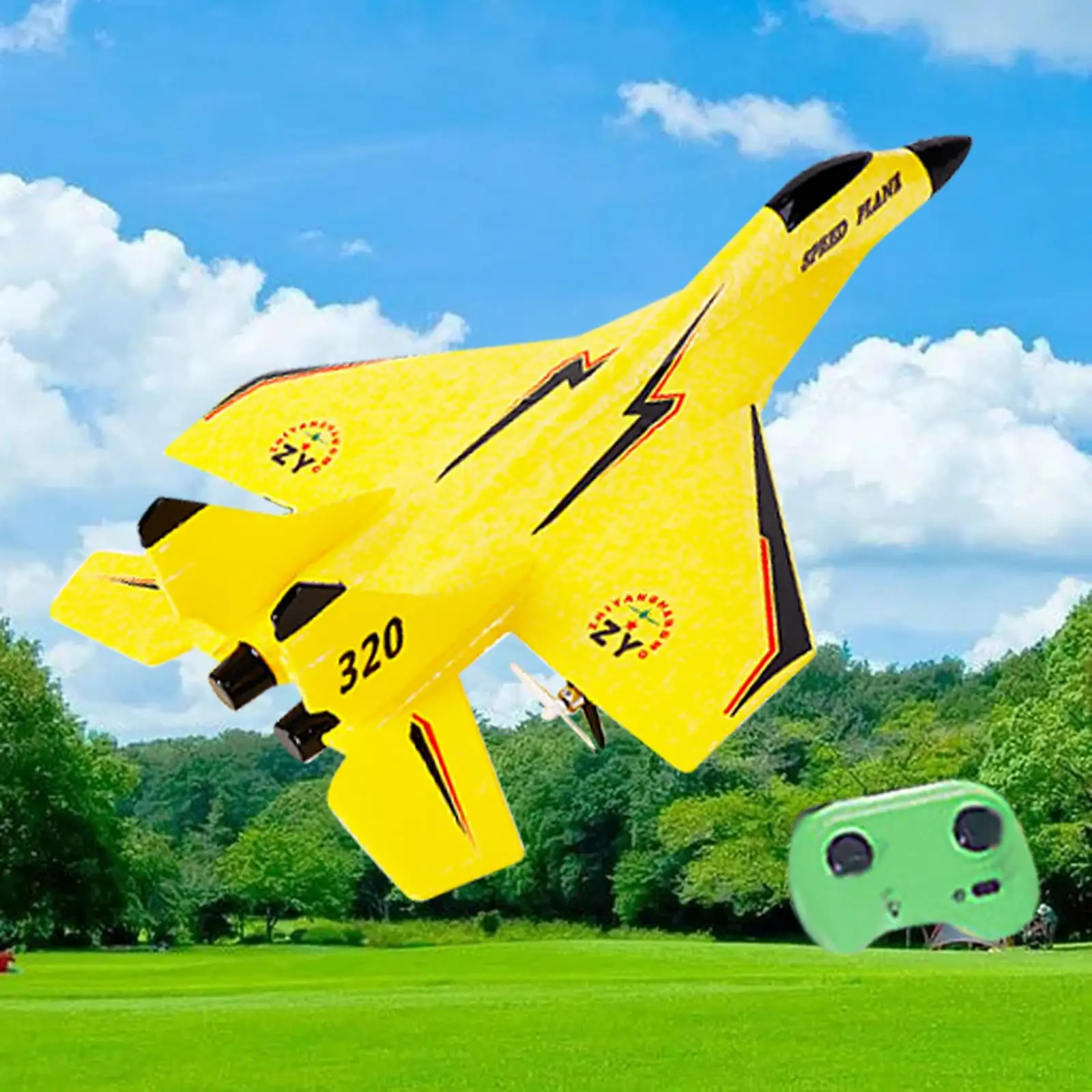 RC Plane Toy Foam Remote Control Aircraft 2 Channels RC Glider for Park Picnic