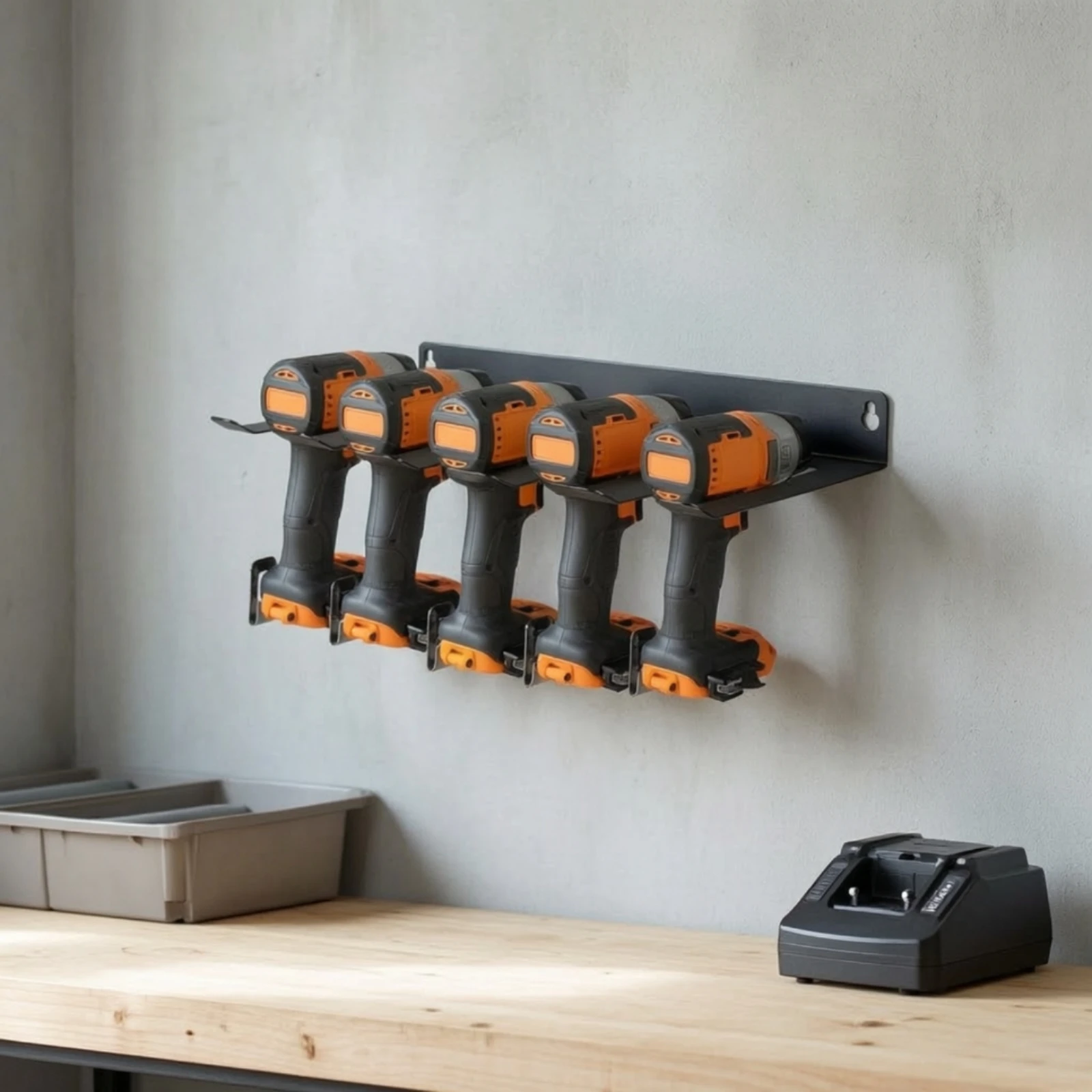 Power Tools Storage - Power Tool Storage Rack with Drill