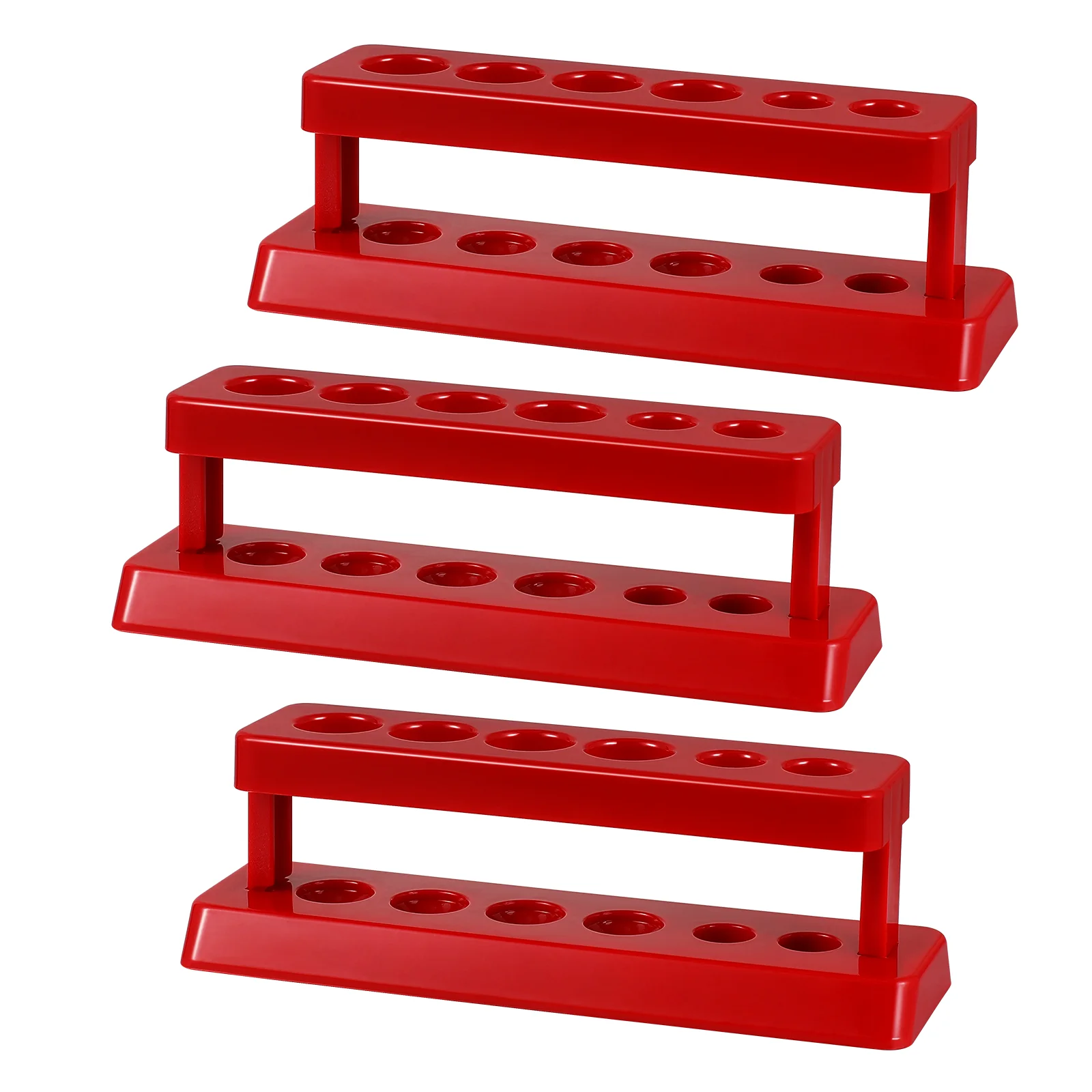 iplusmile 3 Pcs Test Tube Stand Plastic Test 6-hole Tube Rack School Laboratory Teaching Aids (Random Color)
