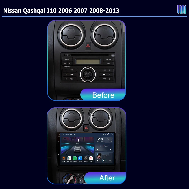 AI VOICE roadivox Android car radio for Nissan Qashqai J10 2006 2013 stereo GPS Navigation video Multimedia Player tape recorder
