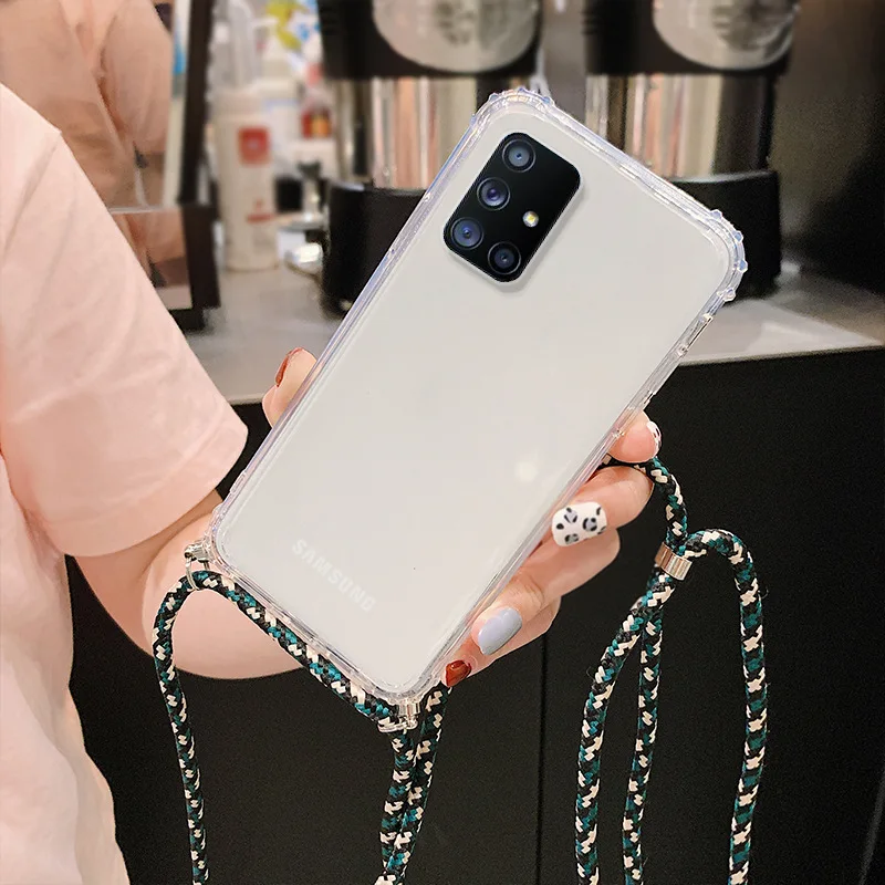 Crossbody Necklace Cord Lanyards With Rope Cover For OPPO Find X5 Lite X5 Pro X3 X2 Neo Shockproof Protective Soft Funda